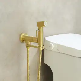 Смеситель с гигиеническим душем Aquatek Ника AQ1819BG, Золото матовое