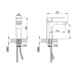 Смеситель для раковины IDDIS Slide SLIWT00i01  цвет, Матовый белый
