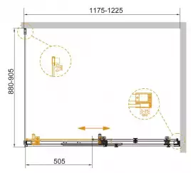 Душевой уголок CEZARES STYLUS-SOFT-AH-1-120/90-C-Cr профиль Хром стекло Прозрачное
