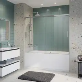 Душевая шторка на ванну CEZARES TANDEM-SOFT-VF-2-170/145-C-Cr-IV стекло Прозрачное, профиль Хром