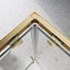 Душевой уголок BelBagno LUCE-A-2-90-C-ORO стекло прозрачное, профиль Золото глянцевое