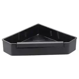 Полка угловая AVS Kori, 20х20 см, черный матовый, с бортиком-скребком