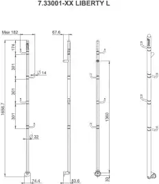 Полотенцесушитель электрический Allen Brau Liberty 1659х182 7.33001-GB золото брашированное