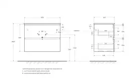 Тумба под раковину BelBagno UNO-800-2C-SO-BO подвесная, Bianco Opaco