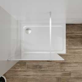Душевая перегородка Azario Walk-in 100 AZ-271-100-CH-CGP прозрачное стекло 8 мм с графическим принтом, профиль Хром