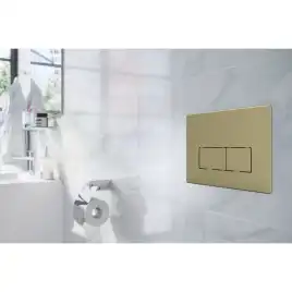 Кнопка смыва AZARIO AZ-8200-0091/AZ-P58-0160 двойная, квадратная, цвет золото