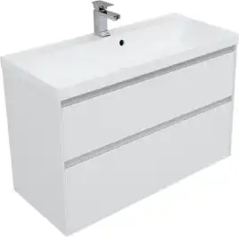 Тумба под раковину Aquanet Гласс 100 белый 235664