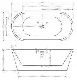 Акриловая ванна Abber 150х80 AB9203-1.5, отдельностоящая, Белая глянцевая