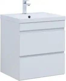 Тумба под раковину Aquanet Нота New 58 2 ящика, белый глянец 335417