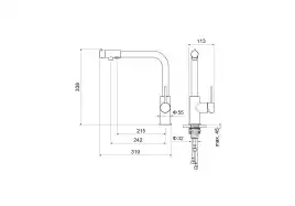 Смеситель для кухни Aquatek Европа AQ1386CR с подключением к фильтру с питьевой водой, Хром