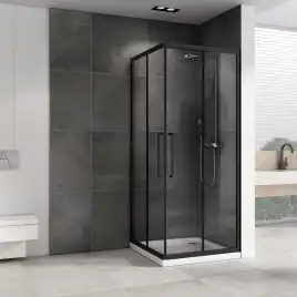 Душевой уголок ABBER Schwarzer Diamant 90х90 см, AG02090BH, профиль черный, стекло прозрачное