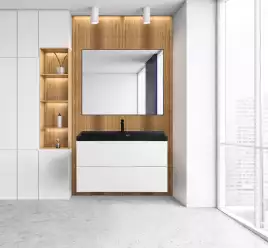 Зеркало BelBagno SPC-AL 100х80 SPC-AL-1000-800 Nero без подсветки, Черный