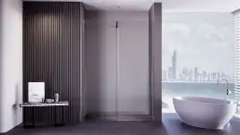 Душевая дверь Veconi Premium Trento PTDW-50GR 110 см, PTDW-50GR-110-01-C4, профиль Брашированный графит, стекло Прозрачное