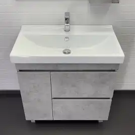 Тумба с умывальником Comforty Осло 80Н Бетон светлый, 00-00012959