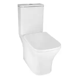 Унитаз-компакт Azario Kashmir AZ-9143S напольный, безободковый, в комплекте с бачком и сиденьем микролифт, Белый глянцевый
