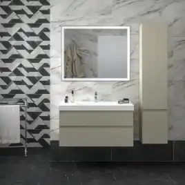 Раковина KERAMA MARAZZI CUBO подвесная\мебельная, 100 см, белая глянцевая, CU.wb.100