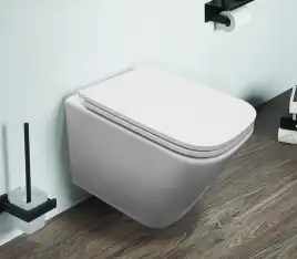 Подвесной унитаз Azario Armonia AZ-2403 безободковый, смыв Торнадо, в комплекте с сидением микролифт, Белый глянцевый