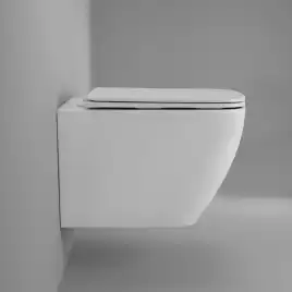 Унитаз подвесной Grossman Thin Rim GR-5603S безободковый, Белый глянцевый, с тонкой крышкой,микролифт