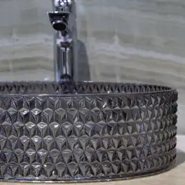 Раковина AVS 813-0213-d36GL03-A 36x36 антрацит