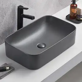 Раковина AVS Скарлет 61x38 темно-серая матовая