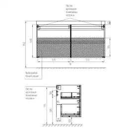 Тумба с раковиной AVS Гармония 120 двойная, белая, K821-07-1200WG-02-1210SP-WG
