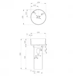 Раковина напольная ABBER KRISTALL 45х45х90 AT2702Opal-H, круглая, коричневая