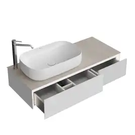 Тумба под раковину Kerama Marazzi MAGICA 120 см, MA.120.2\MGR.M подвесная, утренний серый матовый