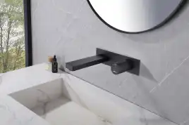 Смеситель для раковины Abber Rund AF8712B встраиваемый, с внутренней частью, Черный матовый