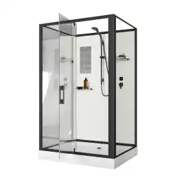 Душевая кабина Niagara Classic 100х100х210 NG-2309-14BKTG высокий поддон, с гидромассажем, 23091424BKTG