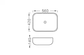 Раковина накладная Aquatek 56х42х14 AQ5526-MB, Черная матовая