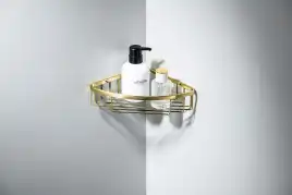 Полка для душа угловая Aquatek AQ4906BG, Золото матовое