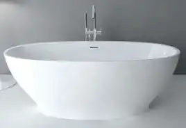 Акриловая ванна Abber 165х80 AB9207, отдельностоящая, Белая глянцевая