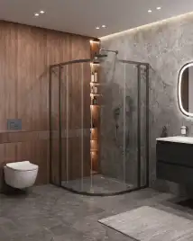 Душевой уголок CEZARES MOLVENO-RH-11-120/110-C-GM-IV стекло Прозрачное, профиль Оружейная сталь