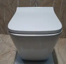 Унитаз подвесной CeramaLux 5171, безободковый с крышкой микролифт, Белый