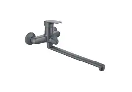 Смеситель для ванны Aquatek Вега AQ1042BGM с длинным изливом, Оружейная сталь