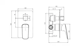 Смеситель для душа Aquatek Вега AQ1046CR встраиваемый, с внутренней частью, Хром