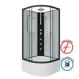 Душевая кабина Niagara Classic 90х90х240 NG-6708-14BKTG высокий поддон, с гидромассажем, 67081414BKTG