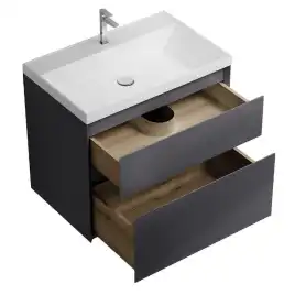 Тумба под раковину Grossman Меркадо 80 подвесная, графит матовый (108081)