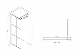 Душевая перегородка Abber Immer Offen 120 см, AG62120B, профиль Черный, стекло Прозрачное