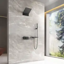 Душевая система  Vincea Futura VSFW-2F11TMB VSFW-2F11TMB  с термостатом, встраиваемая, черный матовый