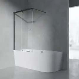 Шторка на ванну AVS Перла 100 L профиль черный матовый, стекло прозрачное, 803-0018-150-5249L-BM-T