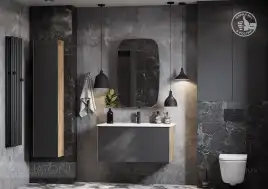 Тумба под раковину Aquaton Сохо 100 1A258201AJA00 подвесная цвет, дуб веллингтон / графит софт