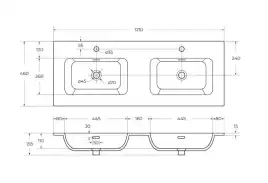 Тумба под раковину Cezares ECO-CER-N 120 см, ECO-CER-N-1200-2C-SO-2-BL (без ручек), Bianco Lucido
