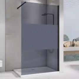 Душевая перегородка Abber Immer Offen 120 см, AG69120BT, профиль Черный, стекло С шелкографией