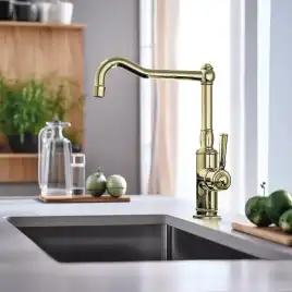 Смеситель для кухни Aquatek Классик AQ1580PG поворотный излив, Золото