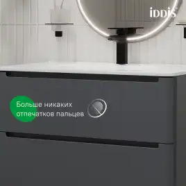 Тумба с раковиной IDDIS Edifice 80, подвесная, Темно-серый, EDI80D0i95K