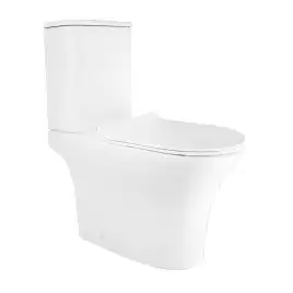 Унитаз напольный Azario FRENTO AZ-2311 безободковый, с бачком и сидением микролифт, Белый глянцевый