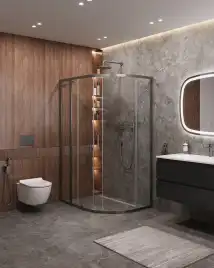 Душевой уголок CEZARES MOLVENO-RH-1-110/90-C-GM-IV стекло Прозрачное, профиль Оружейная сталь