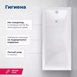 Акриловая ванна Aquanet Bright 170х75 (233141), на каркасе, белая
