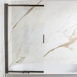 Шторка на ванну AVS Слайдер Плюс 80 см профиль оружейная сталь, стекло прозрачное, 803-0011-150-82-WS-T